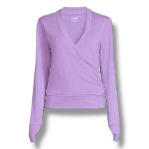 Avia Top Light Purple Y2K-Inspired Wrap Thumbholes Activewear Women’s L (12/14) - Picture 3 of 16